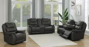 Wyatt 3-piece Upholstered Living Room Set Grey