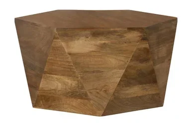 Zalika Hexagonal Solid Mango Wood Coffee Table Natural / CS-724188