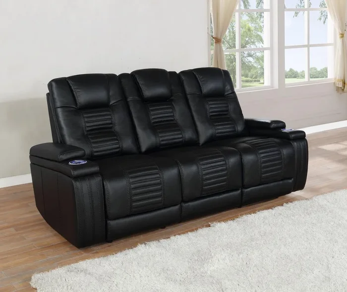 Zane – Dual Power Sofa – Black