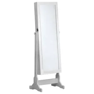 Zayas Cheval Mirror With Jewelry Storage White